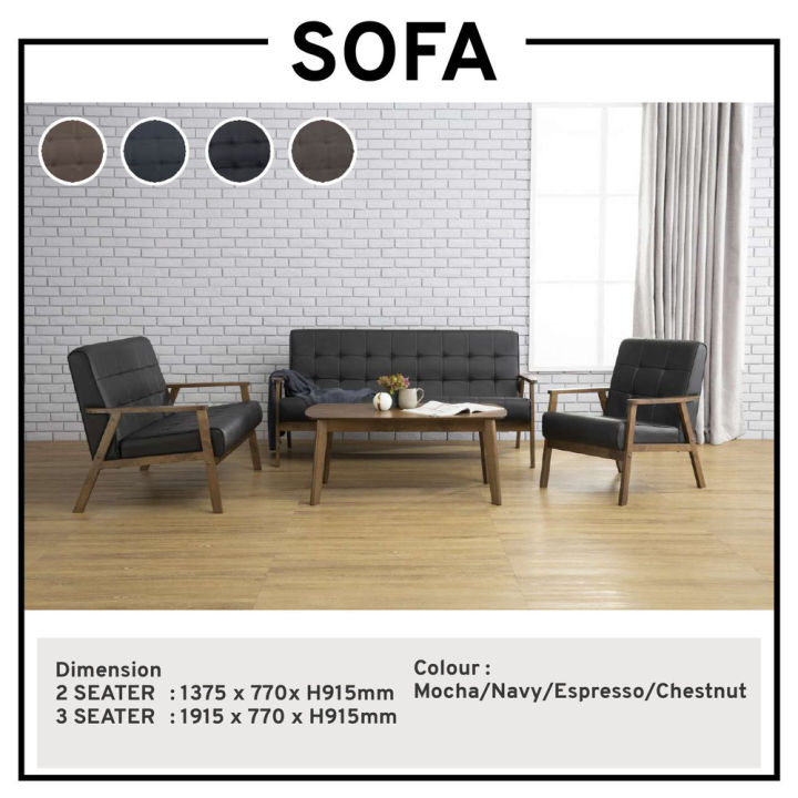 Sofa Set Fabric Vinyl Sofa Living Room Sofa Wooden Sofa Solid Wood Frame  Sofa 1 Seater 2 Seater 3 Seater Sofa Fabric Sofa Faux Leather Sofa | Lazada  Singapore