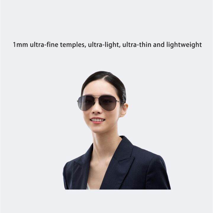 xiaomi-mijia-aviator-แว่นกันแดดป้องกันรังสียูวีกรอบสแตนเลส