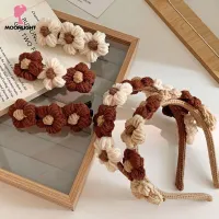 DKIEWQ Barrette น่ารักน่ารักๆ งานทำมือ ห่วงรัดผม ถักนิตติ้ง ที่หนีบผม ที่คาดผมขนสัตว์ คลิปผมผู้หญิง ดอกไม้ทำด้วยผ้าขนสัตว์ เครื่องประดับผมเกาหลี