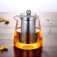 ☊ high borosilicate teapot flower stainless steel filter tea set