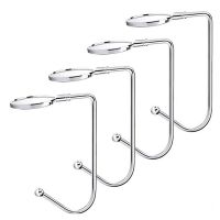 4 Piece Xmas Stocking Hangers Christmas Safety Hanger Grip for Christmas Party Metal