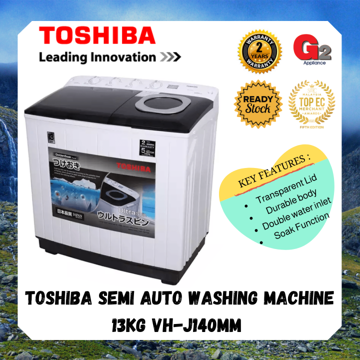 TOSHIBA (AUTHORIZED SELLER) 13KG SEMI AUTO WASHING MACHINE VHJ140MM