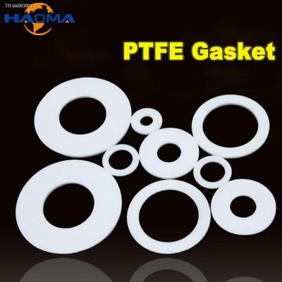 ♞ White PTFE Flat Washer Gasket O Ring Flange Sealing Pressure Gauge Shower Tube Water Pipe Joint Seal Gasket
