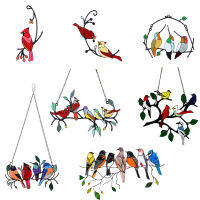 โลหะ Stained BIRD แผงกระจกหน้าต่างแขวน Wall Decor MINI Home เครื่องประดับ Parrot Birds Art จี้ที่ดีที่สุดของขวัญวันแม่ อื่นๆ Organizer