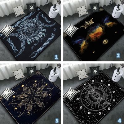 Altar Magic Moon Wicca Satanic Area Rug Goth Decor Spooky Stars and Moon Ocacult Living Room Carpet Witchcraft Supplies Alfombra