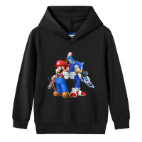 Super Mario Boys Hoodie Girls Long Sleeve Hooded Sweater 2021 Fashion Childrens Cotton Hooded Sweater Pullover Top Kids Clothing Spring Causal Sport Pullover Sweatshirt