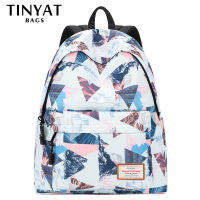 TINYAT Lelaki กระเป๋าเป้สะพายหลังใส่แล็ปท็อป,กระเป๋าเป้สะพายหลัง Cetak Beg Sekolah Gadis Kalis Air Oxford Ransel Besar untuk Remaja