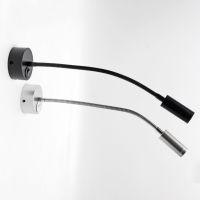 LED hose wall lamp 3W flexible family ho bedside reading wall lamp modern fashion book lamp, black, silver, white