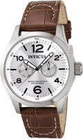 Invicta Mens 0765 I-Force Silver Dial Brown Leather Watch