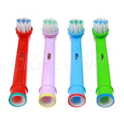 ☈❆✉ 4pcs Replacement Kids Children Colorful Tooth Brush Heads/Nozzle for oral B EB-10A Pro-Health Stages Electric Toothbrush