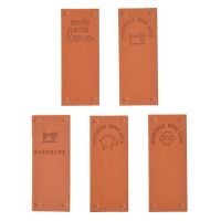 24PCS/pack Letter Printed PU Leather Labels Tags For Garment Hat Bags Decoration DIY Handmade Crafts Sewing Accessories Stickers Labels