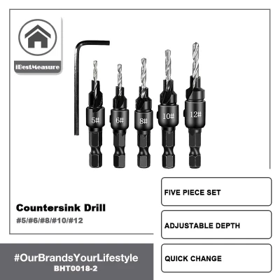 IBestMeasure
5ชิ้นไฮสปีดหัวเจาะCountersinkไม้หัวเจาะชุดบิตไร้สายหัวสว่านหัวเจาะSสำหรับโลหะงานไม้ #5 #6 #8 #10 #12
(เงิน/ทอง)