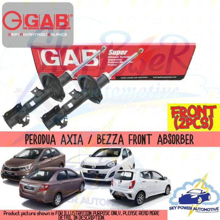 PERODUA AXIA / PERODUA BEZZA GAB SUPER GAS SHOCK ABSORBER (FRONT 2PCS ...