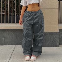 Women Jogger Cargo Pants Y2k Clothing Oversized Drawstring Low Waist Parachute Loose Fit Sweatpants Trousers Streetwear Outfits