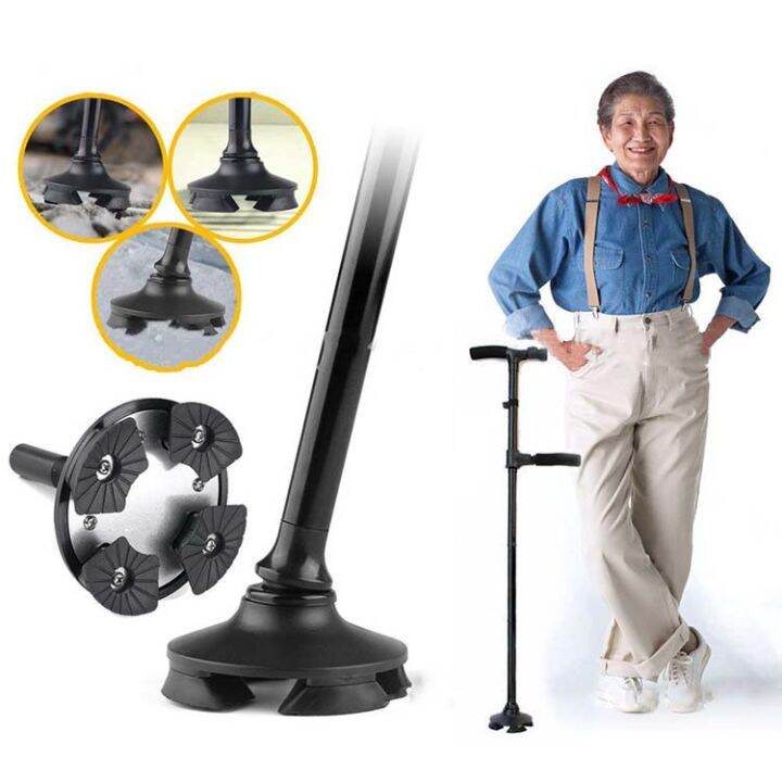 *READY STOCK* Foldable Walking Stick with LED - Extra Support Stable ...