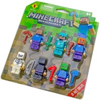 6Pcs Minecraft Blocks Figures Fit Building Characters Lego World Mini My Series For Kids Toy Gift