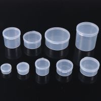 1Pcs Small Round Clear Plastic Beads Storage Box Small Items Crafts Hardware Storage Container Case
