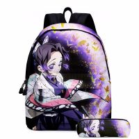 【CC】 New Anime Demon Slayer Kimetsuno Yaiba Multi-pocket Boys amp;Girls School teenage Mochila Mujer 2pcs/set