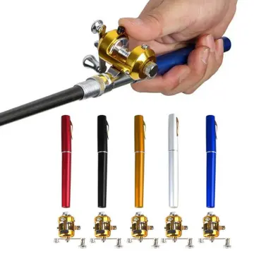 Fishing Rod Reel Combo Set Mini Telescopic Pocket Pen Fishing Rod Pole +  Reel