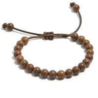 8MM Black Women Healing Charm Vintage Balance Meditation Wooden Beads Bracelet Bracelets