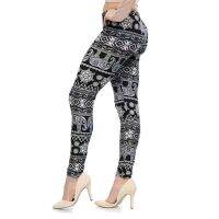 women printed leggings lady floral elephant star plaid lip printed king size legging size XL stretched milk pants