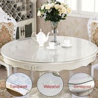 Round Tablecloth Transparent Soft Glass Table Mat PVC Waterproof Oilproof Plate Living Room Kitchen Table Cloth Home Decor