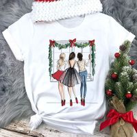 New Christmas T Shirt Women Xmas T-shirt Female Short Sleeve Tops Graphic Tee Shirts Woman Cute Merry Shristmas T-shirts