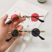 Korean Style round Rim Sunglasses Womens Personality Small Frame Sunglasses Internet Influencer Street Snap Vintage Ornament Glasses in Stock Wholesale