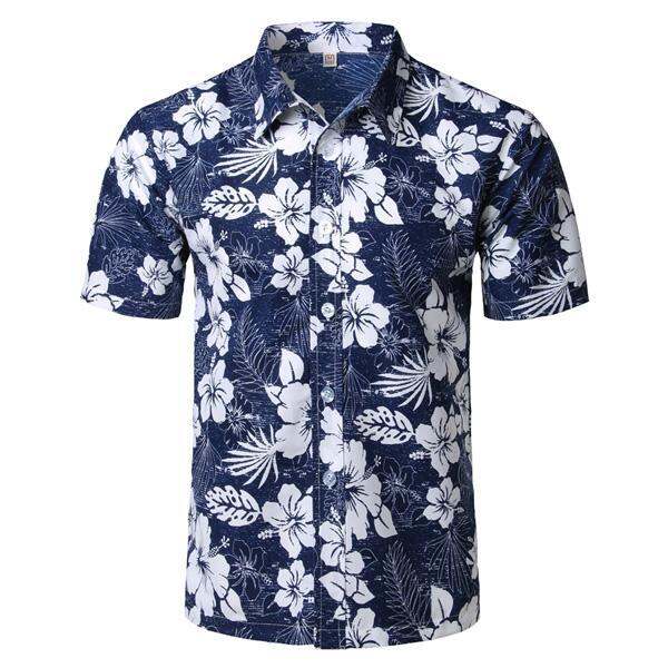 Mens Beach TShirt Short Sleeve Men Plus Size Floral Casual Shirts Lazada