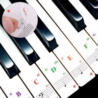 Transparent Piano Keyboard Sticker 88/61/54/49/37/32 Key Electronic Keyboard Piano Sticker Detachable Music Decal Notes Symbol