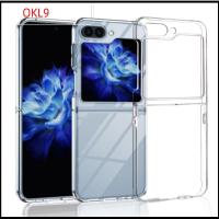 OKL9 3Pcs ฝาครอบเต็มรูปแบบ เคสโทรศัพท์โทรศัพท์ ป้องกันปกป้องปกป้อง เปลือกกันชน ฝาปิดโทรศัพท์ ป้องกันการตก พีซีโปร่งใส ที่ยึดป้องกัน สำหรับ Samsung Galaxy Z flip 5 โทรศัพท์สำหรับโทรศัพท์