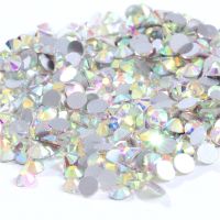 Glitter Nail Art Glass Stone Crystal AB Non Hot Fix Rhinestones Glue On FlatBack Strass Sewing amp; Fabric Garment Rhinestone