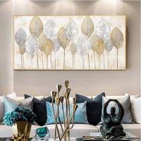 Barocco Hand Painted Oil Painting Leaves Oil Painting Fashion Office Home Wall Decoration Christmas Gift