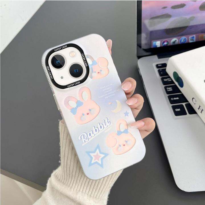 สำหรับ-iphone-casing-for-iphone-14-13-12-11-pro-max-x-xr-xs-max-8-7-6-6s-plus-se-2020-cute-rabbit-phone-case-laser-soft-protective-cover