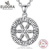 Eudora 925เงินสเตอร์ลิงไวกิ้ง Valknut จี้ Guidepost เข็มทิศสร้อยคอ Fine นอร์สไวกิ้ง Amulet เครื่องประดับสำหรับชายหญิงของขวัญ