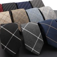 Hot Sale Mens Ties Classic Cotton 6CM Handmade Skinny Neck Ties Slim Plaid Striped Ties For Formal Business Wedding Party Gravat