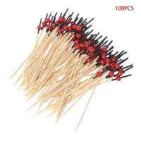 100pcs Beads Bamboo Cocktail Picks  Sticks Disposable Toothpicks Party Club G5AB Cables