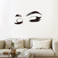 【cw】 Eyelashes Eyebrows Wall Sticker Rooms Room Sofa Background Decoration Mural Decals Stickers Wallpaper ！