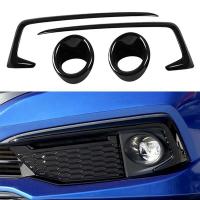 Gloss Black Style Front Bumper Fog Light Lamp Cover for Honda Civic 2016-2019