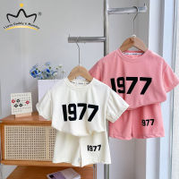 I LOVE DADDY &amp; MUMMY ชุดเสื้อผ้าเด็กหญิงเด็กชายเด็กผ้าฝ้ายชุดกางเกงขาสั้นแขนสั้น1977ชุดเด็กชุดวอร์มสำหรับเด็ก