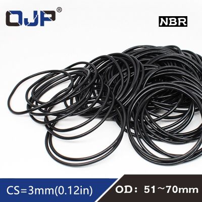 10PCS/lot Rubber Ring Black NBR Sealing O-Ring OD51/54/55/56/57/58/60/65/68/70*3mm O Ring Seal Nitrile Gaskets Oil Rings Washer Gas Stove Parts Access