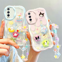 เคส VIVO Y20 Y20s Y20sG Y20i Y12A Y12s Y19 Y17 Y15 Y12 Phone Case น่ารักลายการ์ตูน3D สายรุ้งเคสโทรศัพท์ตุ๊กตาดอกไม้สีครีมกรอบซิลิโคนนิ่มพร้อมสายรัดข้อมือ2023