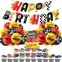 127 Pieces balloons race car birthday party supplies car decorations cars  theme