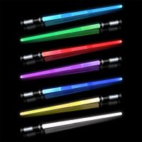 ✥♀ Lightsaber Sensor Color Changing Retractable Laser Sword 2 in 1 LED Glow Stick Flashing Sword Transform