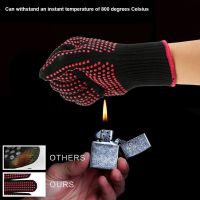 Barbecue Anti-scald Gloves Heat Glove Resistant BBQ Oven Gloves Kitchen Fireproof Gloves Anti-slip Gloves for Baking Cooking