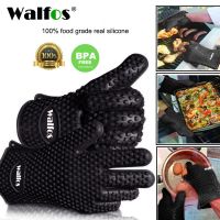 Walfos เตาอบซิลิโคนห้องครัวเหมาะสำหรับถุงมือทนความร้อนได้ทำอาหารแบบหนา Q ย่างเหมาะสำหรับถุงมือเตาอบถุงมืออุปกรณ์แกดเจ็ทในครัวครัว