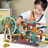 【CW】 Marble Run Architecture Castle Building Blocks Car Action Figures Friends Children Educational Toys for Boys Christmas Gifts