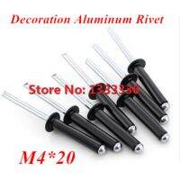 ✣✼℡ 100pcs M4x20 Black Aluminum POP Rivet Core Pulling Decoration Rivets