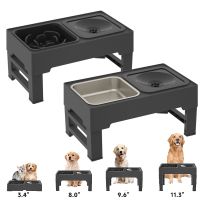 Elevated Dog Bowls Adjustable Raised Bowl With Slow Feeder Cat Food Water Stand Non-Spill For Small Medium Large Pet Accessories