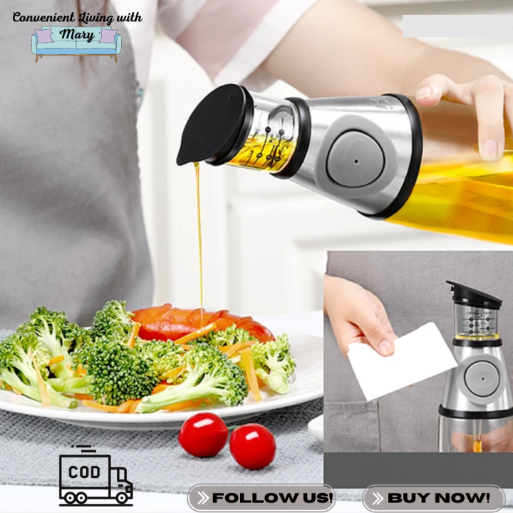 Oil & Vinegar Dispenser 500ML by Convenient Living with Mary, For Soy ...